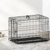 30-inch Black wire dog cage double lock mechanism double door single handle Single bolt