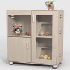 Guinea Pig Cages,4-Tier Hamster Cage Wood with Storage Cabinet, House for Rat Chinchilla, Openable Top, Acrylic Windows