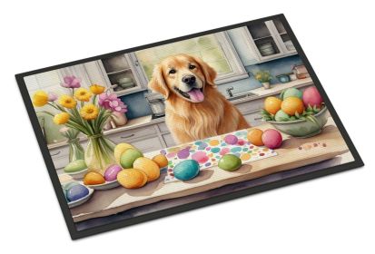 NEW Decorating Easter Golden Retriever Doormat Front Door Mat Indoor Outdoor Rugs for Entryway, Non Slip Washable Low Pile, 18H X 27W