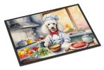 White Poodle The Chef Doormat Front Door Mat Indoor Outdoor Rugs for Entryway, Non Slip Washable Low Pile, 24H X 36W