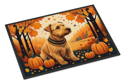 Lakeland Terrier Fall Doormat Front Door Mat Indoor Outdoor Rugs for Entryway, Non Slip Washable Low Pile, 24H X 36W