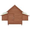 Chicken Coop Mocha and White 59.8"x37.7"x43.3" Solid Firwood