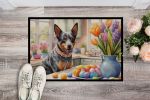 NEW Decorating Easter Australian Cattle Dog Doormat Front Door Mat Indoor Outdoor Rugs for Entryway, Non Slip Washable Low Pile, 18H X 27W