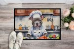 NEW Pit Bull Terrier The Chef Doormat Front Door Mat Indoor Outdoor Rugs for Entryway, Non Slip Washable Low Pile, 18H X 27W