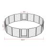 16 Panels Heavy Duty Metal Playpen with door,31.7"H Dog Fence Pet Exercise Pen for Outdoor