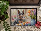 NEW Decorating Easter Australian Cattle Dog Doormat Front Door Mat Indoor Outdoor Rugs for Entryway, Non Slip Washable Low Pile, 18H X 27W