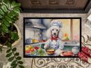 White Poodle The Chef Doormat Front Door Mat Indoor Outdoor Rugs for Entryway, Non Slip Washable Low Pile, 24H X 36W