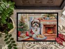 Lhasa Apso Christmas Cookies Doormat Front Door Mat Indoor Outdoor Rugs for Entryway, Non Slip Washable Low Pile, 24H X 36W
