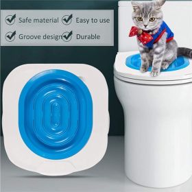 Cat toilet trainer cat toilet squatting potty sitter pet supplies (select: Cat toilet trainer-blue)