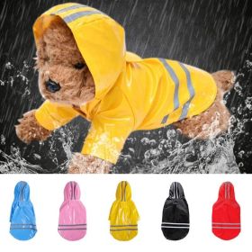 S-XL Pets Dog Raincoat Reflective Strip Dog RainCoat Waterproof Jackets Outdoor Breathable Clothes For Puppies (Color: Blue, size: m)