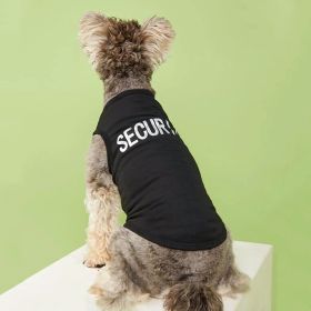 Pet Tank Top; "Security" Pattern Dog Vest Cat Clothes; For Small & Medium Dogs (Color: Black Color, size: s)