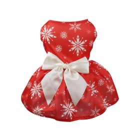 Christmas Pet Clothing Vest Skirt Christmas Print Matching Pet Dog Clothing For Small & Medium Dogs (Color: Red, size: s)