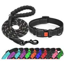 No Pull Dog Harness; Adjustable Nylon Dog Vest & Leashes For Walking Training; Pet Supplies (Color: Black, size: m)