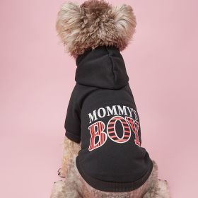 Pet Hoodie For Small & Medium Dogs; "Mommy's Boy" Pattern Dog Hoodie; Winter Pet Apparel (Color: Royal Blue, size: s)
