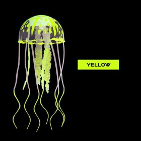 Aquarium Ornament; Artificial Swim Glowing Effect Jellyfish For Fish Tank; Luminous Ornament (Color: Yellow)