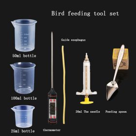 Bird Feeder; Parrot Feeder Baby Bird Feeding Hose Parrot Feeding Spoon Measuring Cup (Items: Feeding Tool Set)