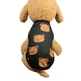 Pet Clothes; Summer New Pet Dog Clothes Thin Vest Bird's Eye Printing; Pet Clothes For Dogs And Cats (Color: Black, size: m)