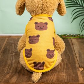 Pet Clothes; Summer New Pet Dog Clothes Thin Vest Bird's Eye Printing; Pet Clothes For Dogs And Cats (Color: Yellow, size: m)