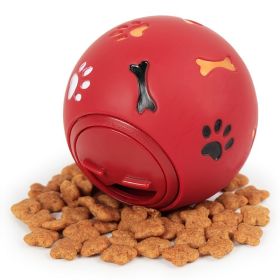 Food Dispensing Dog Toys; Pet Ball Toys; Rubber Slow Feeder Dog Puzzle Toys; Dog Treat Balls (Color: Red, size: s)