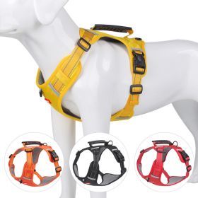 No Pull Pet Harness For Dog & Cat; Adjustable Soft Padded Large Dog Harness With Easy Control Handle (Color: Orange, size: m)