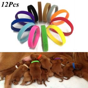 12 Pcs/Set Puppy Newborn Pets Identify Collars Adjustable Nylon Small Pet Dog Collars Kitten Necklace Whelping Puppy Collars (Color: 12pcs, size: m)