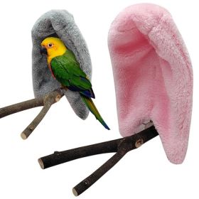 2 Pcs Soft Plush Bird Hammock Winter Windproof Bird Parrot Cage Hanging Bed Parakeet Cave Hideout Tent Pet Birds Nest Supplies (Color: Blue, size: l)