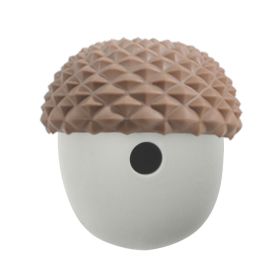 Acorn Shape Educational Slow Eating Toys for Pet (Color: Grey & Brown, Type: Pet Toys)
