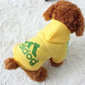 Two Legged Cotton Warm Dog Hoodie (Color: Yellow, size: m)