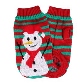 Pet Christmas Turtleneck Sweater Dog Cat Christmas Clothes Snowman Stripes Costume Winter Holiday Sweater for Small Medium Kitten Puppy Cats Dogs (Type: Snowman, size: s)