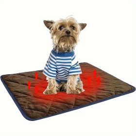 Dog Cat Bed, Cat Dog Non-Slip Mat (Color: Brown, size: l)