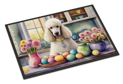 Decorating Easter White Poodle Doormat Front Door Mat Indoor Outdoor Rugs for Entryway, Non Slip Washable Low Pile, 24H X 36W (Default: Default)